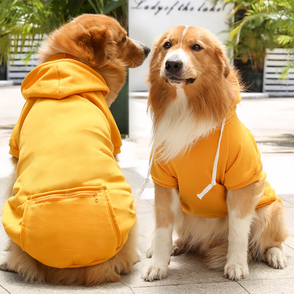 Solid Color Hooded Pullover Sweatshirt for Matching Dog and Owner