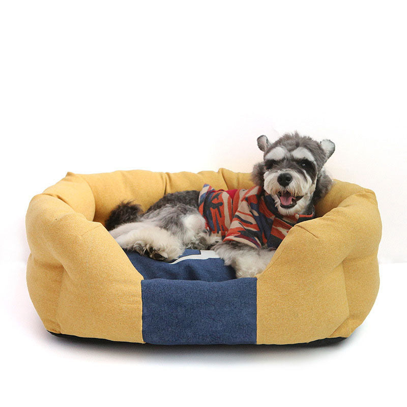 Fashionable All-season Warm Clashing Colours Cushy Dog Bed