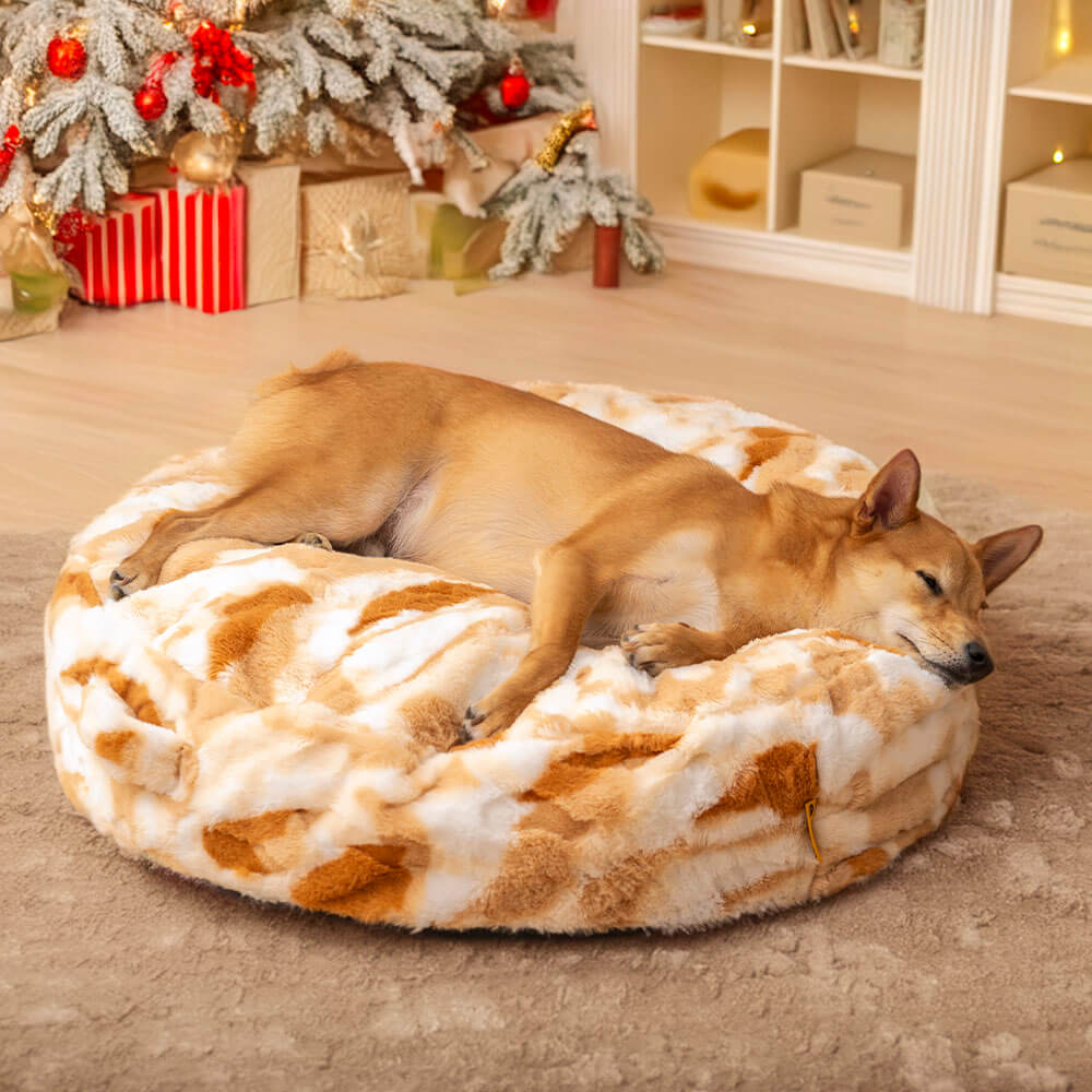 Cloudy Fluffy Calming Donuts Round Dog Beds