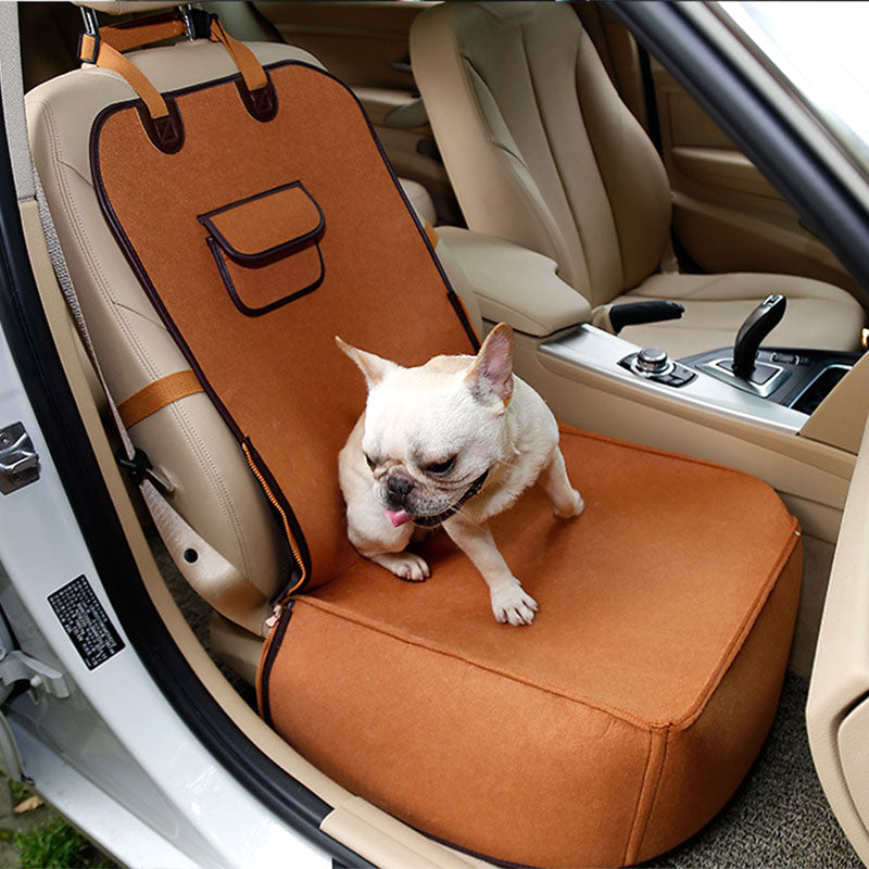 Nature Felt Fabric Dog Car Seat Cover Bed