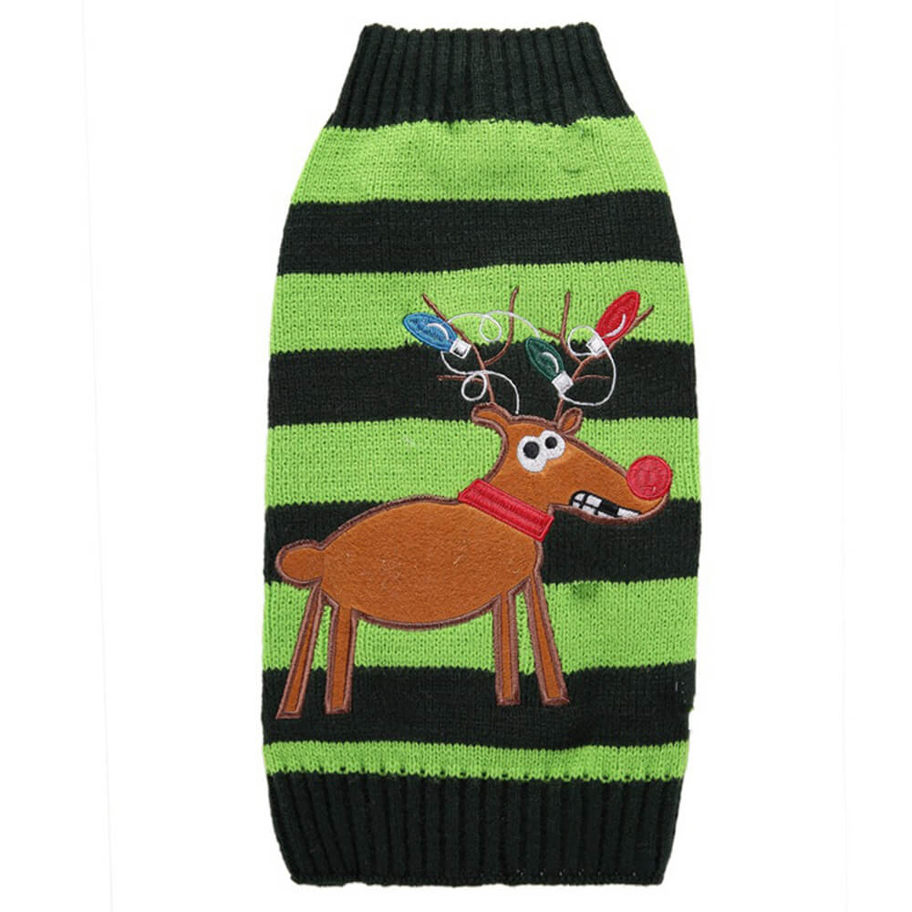 Christmas Reindeer Warm Turtleneck Dog Knit Sweater