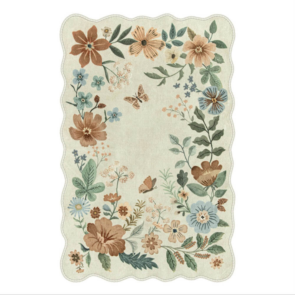 Nature Botanical Garden Pet-Friendly Living Room Rug