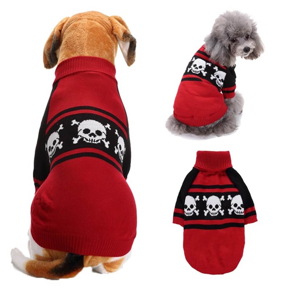 Halloween Pet Sweater | Warm & Cozy Halloween Pattern Dog Clothing