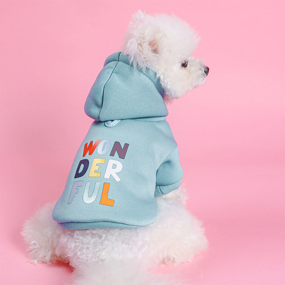 Spring and Autumn Pet Puppy Cat Cute Fashion Colorful Pattern Printed Hooded Sweatshirt