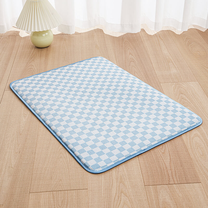 Checkerboard Ice Silk Dog Cooling Sleeping Mat