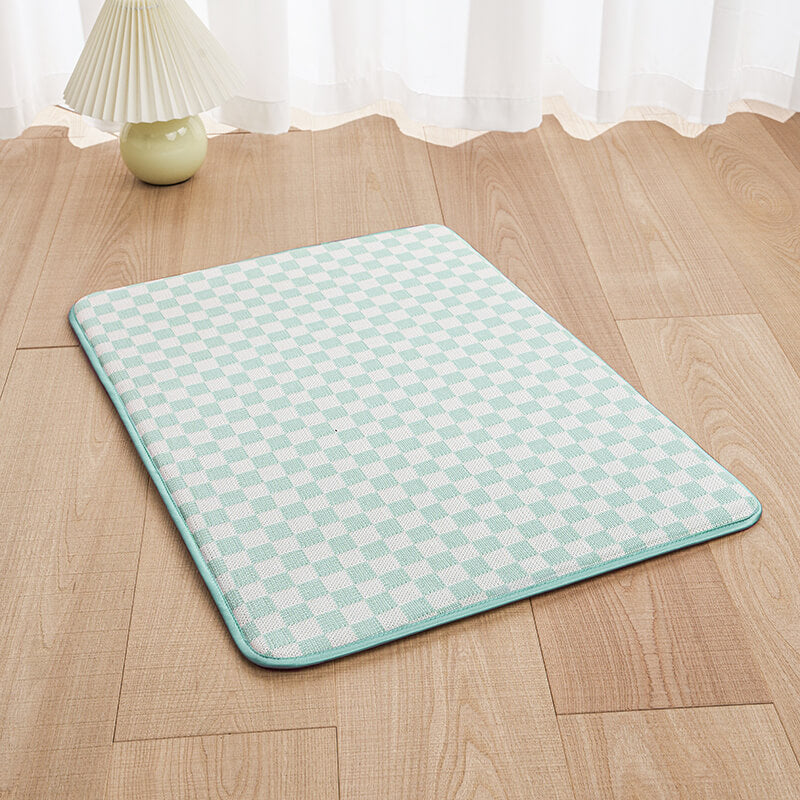 Checkerboard Ice Silk Dog Cooling Sleeping Mat