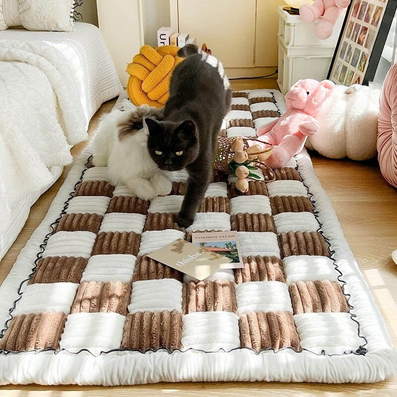 Cozy Plaid Patchwork Pet Mat Furniture Protector Couch Cover