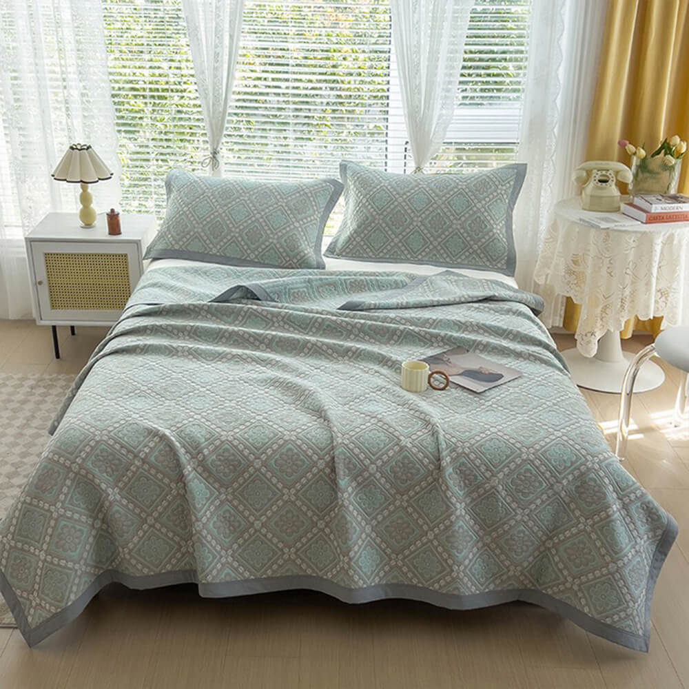 Eco-Friendly Cotton Stylish Geometric Bedspread Set