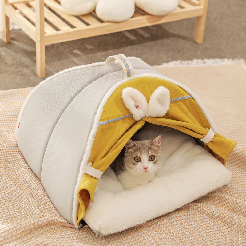 Rabbit Ear Enclosed Cat House Bed