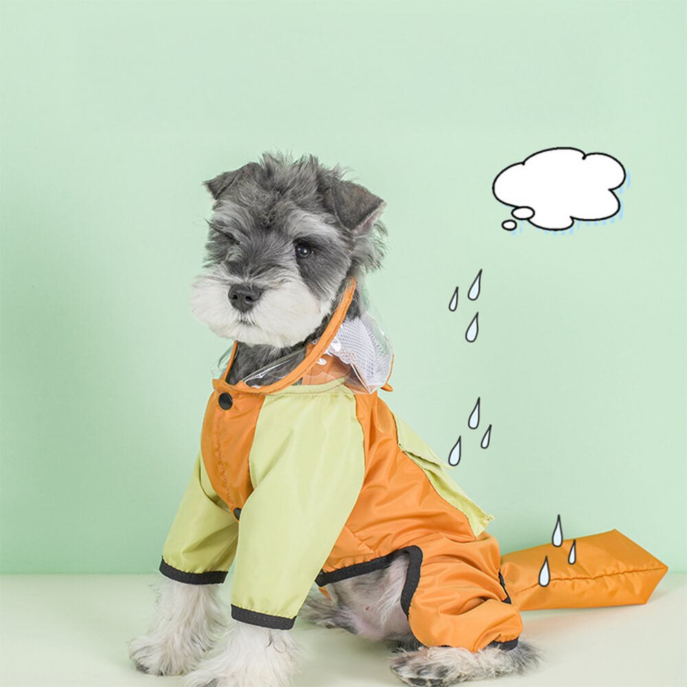 All-Weather Waterproof Full-Coverage Reflective Dog Hooded Raincoat