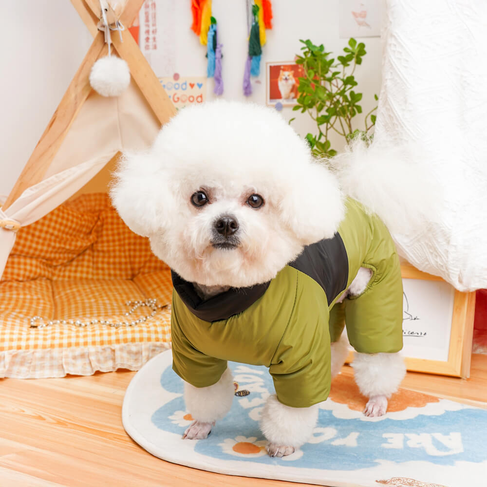 Back-Opening Waterproof & Windproof Four-Legged Outdoor Dog Coat