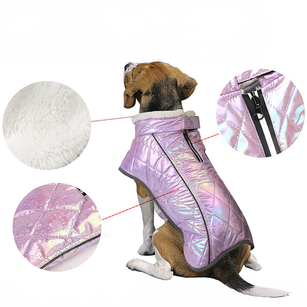 Dazzling Colorful Waterproof Reflective Warm Dog Jacket