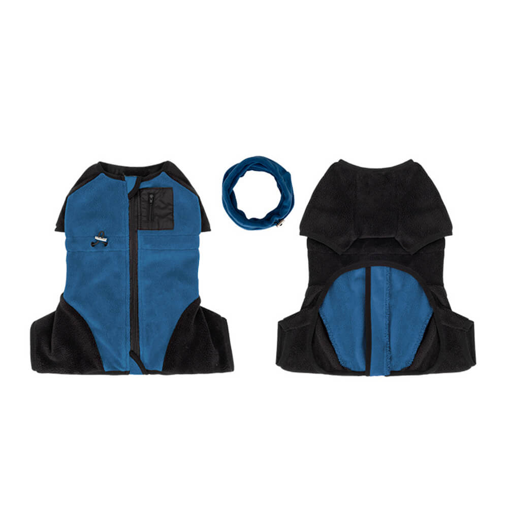 Four-Legged Warm Polar Fleece Dog Coat with Detachable Turtleneck