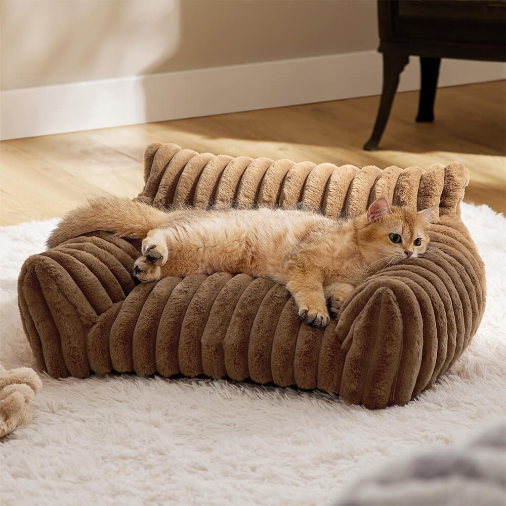 Luxurious Faux Rabbit Fur Supportive Lounge Dog & Cat Soft Bed