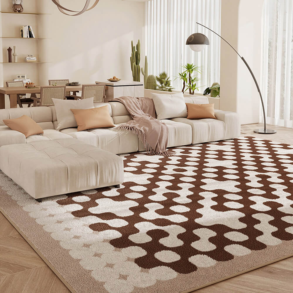 Modern Checkered Cozy Faux Cashmere Anti-Slip Rug