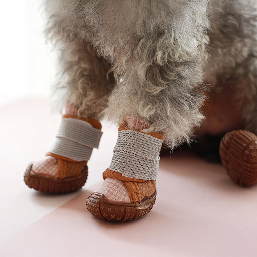 Plush-Lined Waterproof Durable Non-Slip Velcro Dog Boots