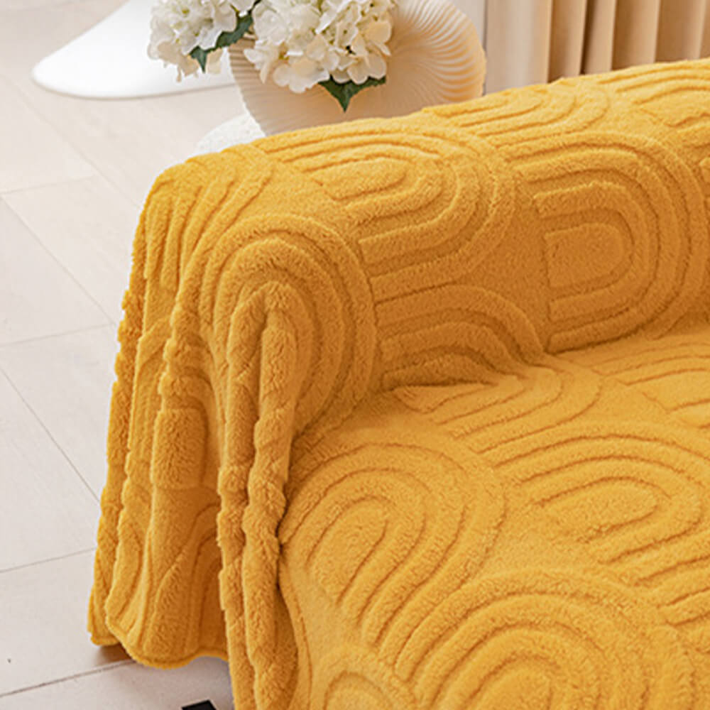 Rainbow Cotton Velvet Warm Multifunctional Sofa Towel Couch Cover