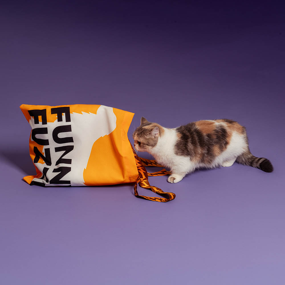 FUNNYFUZZY Recycled Foldable Canvas Tote Bag-Wagging Tails