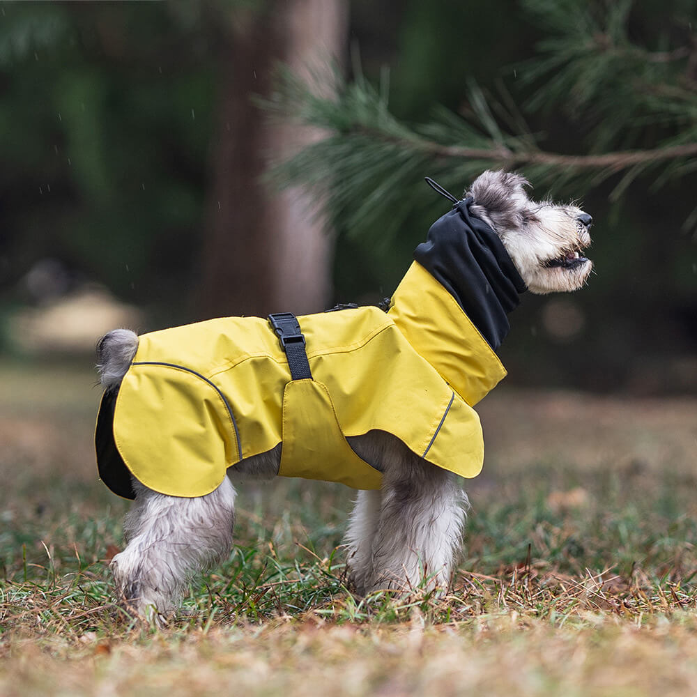 Turtleneck Waterproof Lightweight Reflective Adjustable Dog Poncho Raincoat