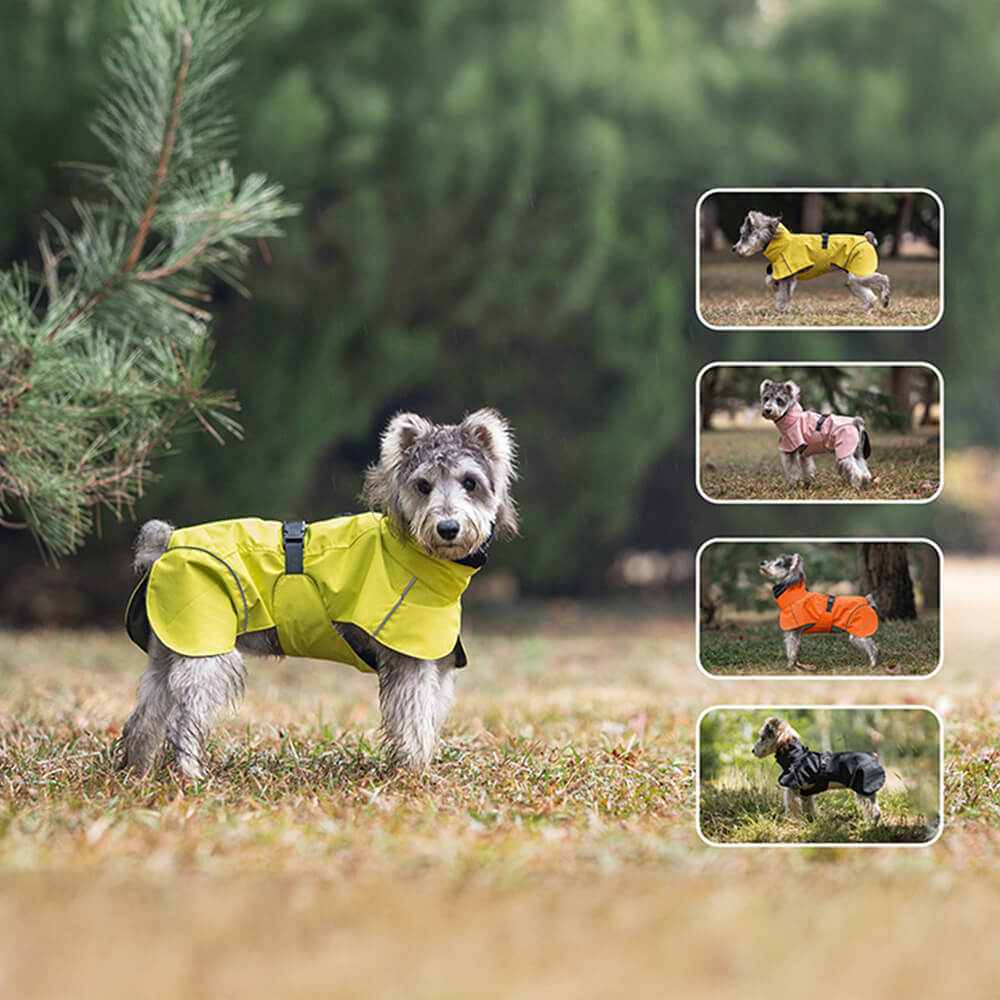 Turtleneck Waterproof Lightweight Reflective Adjustable Dog Poncho Raincoat