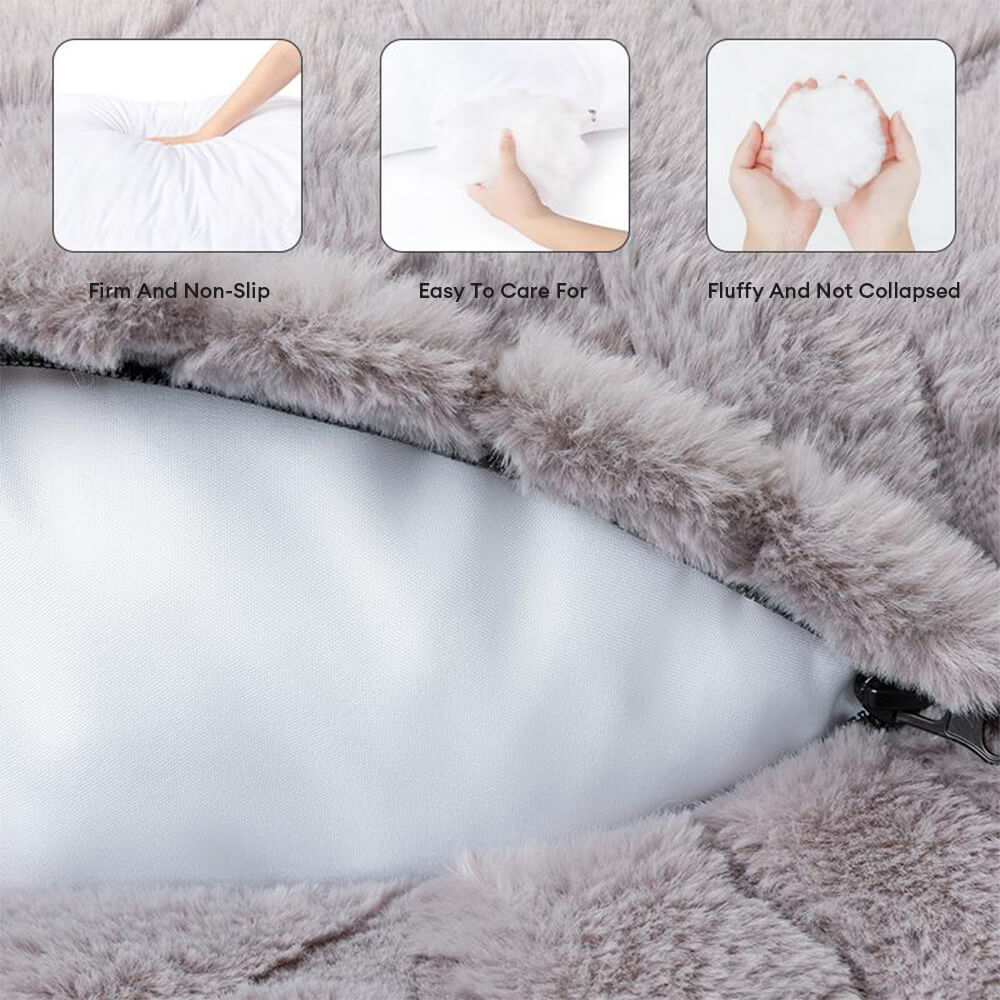 Ultra-Soft Faux Rabbit Fur Jacquard Warm Dog & Cat Bed