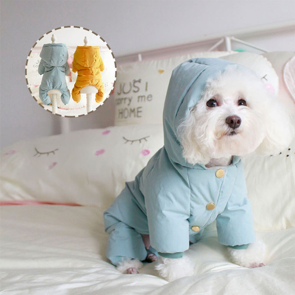 Ultra-Warm Four-Legged Down Waterproof Dog Hooded Coat