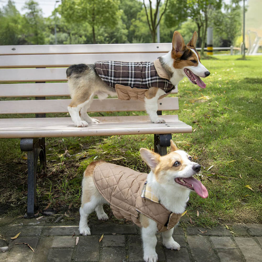 Ultra-Warm Plaid Turtleneck Skin-Friendly Velcro Dog Jacket