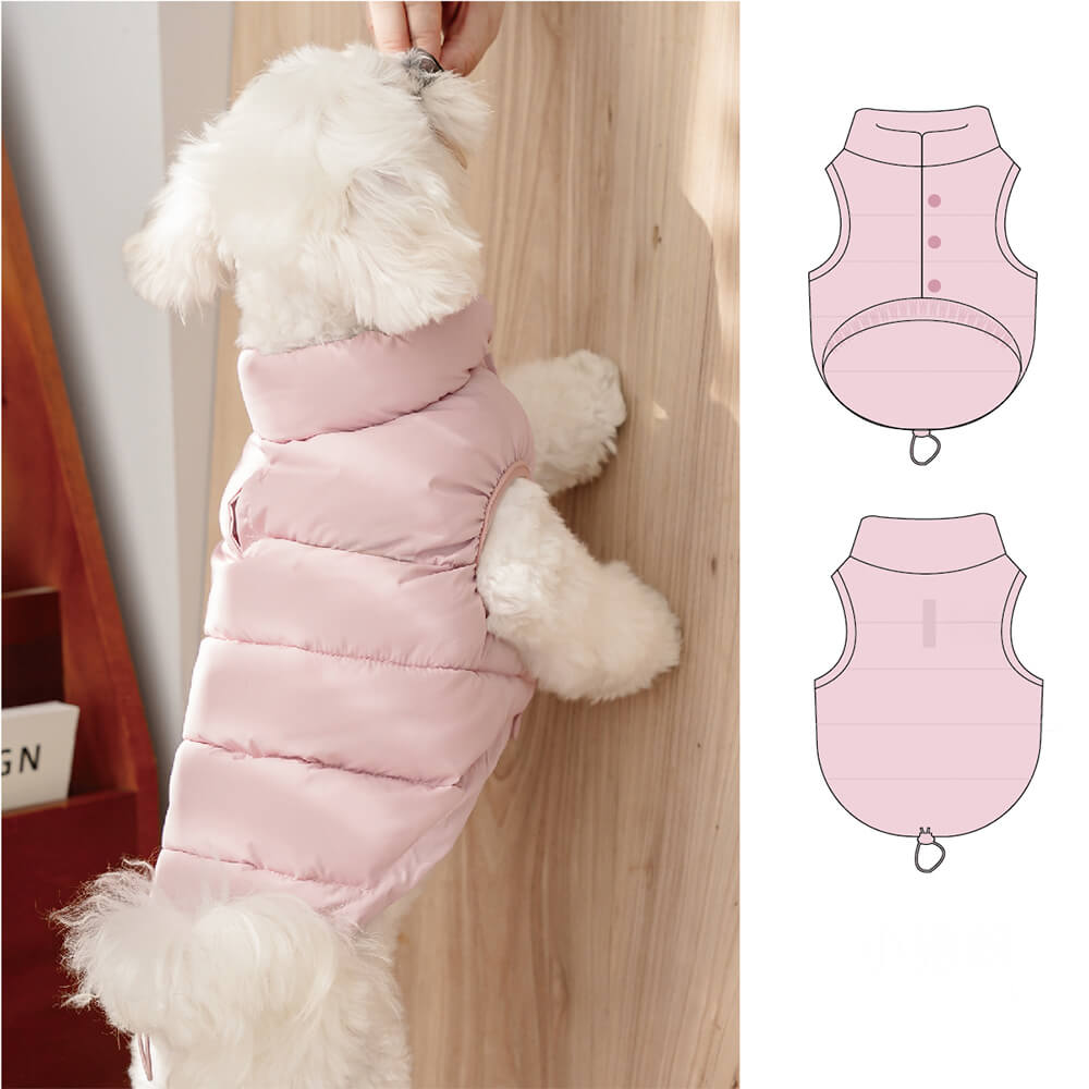 Windproof Warm Padded Sleeveless Anti-Wrinkle Dog Vest Coat