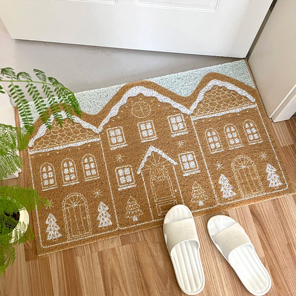 Christmas Gingerbread House Durable Multi-Functional Non-Slip Decorative Home Rug