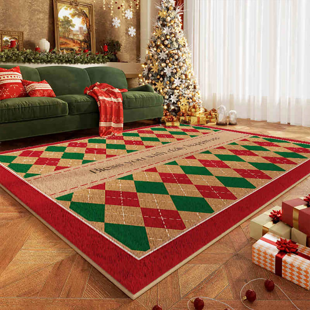 Christmas Warm Multi-Purpose Non-Slip Decorative Large Area Home Rug