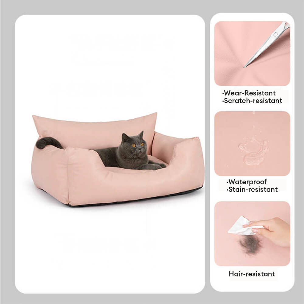 Luxury Waterproof Anti-Scratch High Backrest Detachable Dog & Cat Sofa Bed