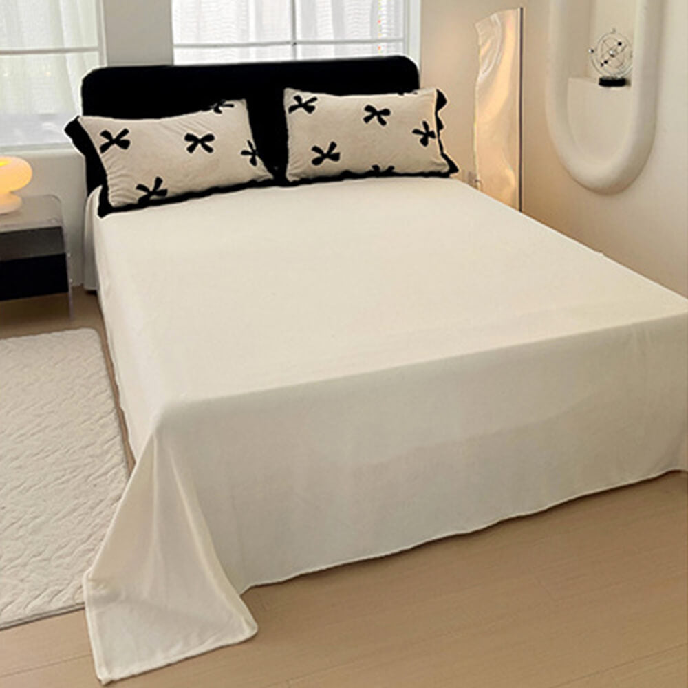 Romantic Bow knot Anti-Static Warm Milk Velvet Bed Sheet Set