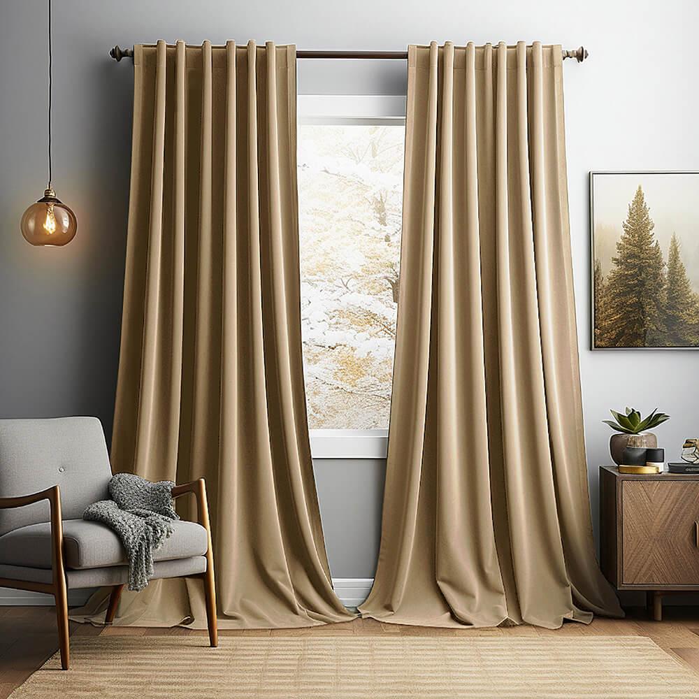 Vintage Solid Velvet Thermal Insulated Blackout Curtains