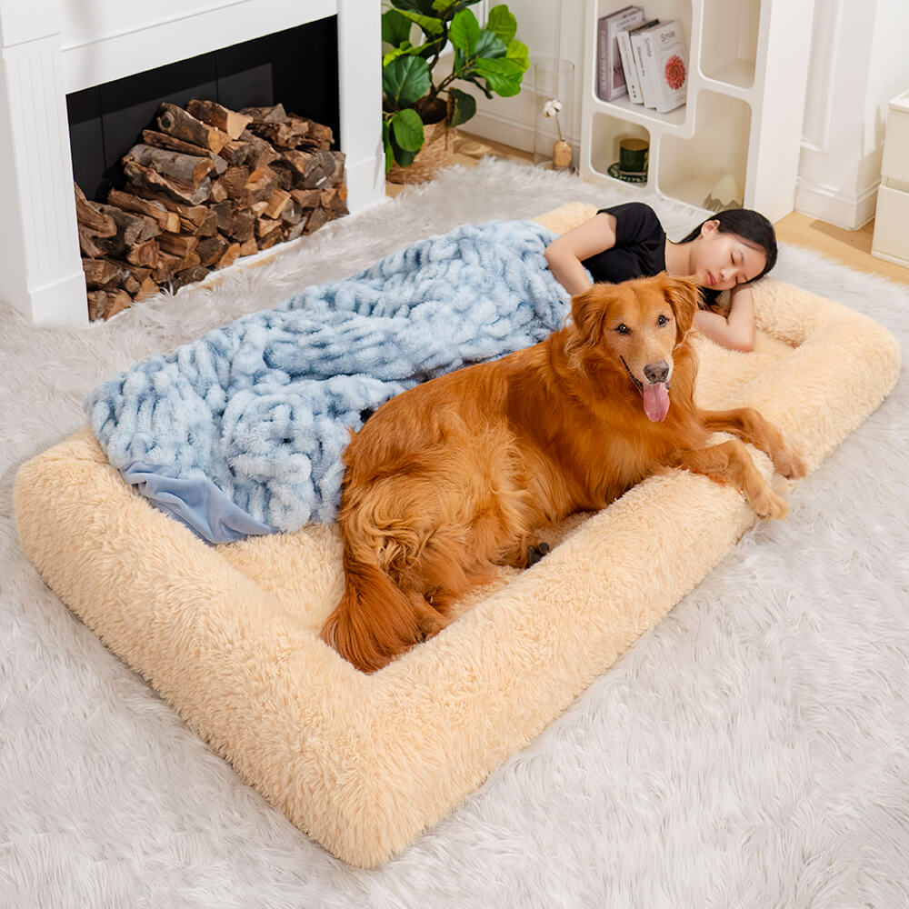 Ultimate Cozy Plush Extra Large Sleep Deeper Orthopedic Bed Human Dog Bed