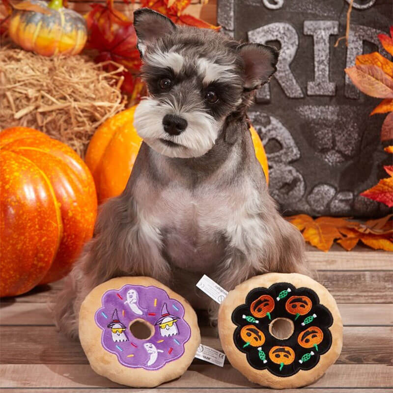 Halloween Donut Plush Dog Toy