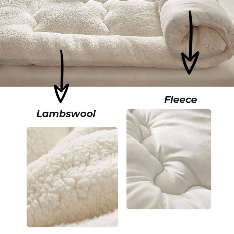 Large Cozy Lambswool Human Pet Mattress Topper