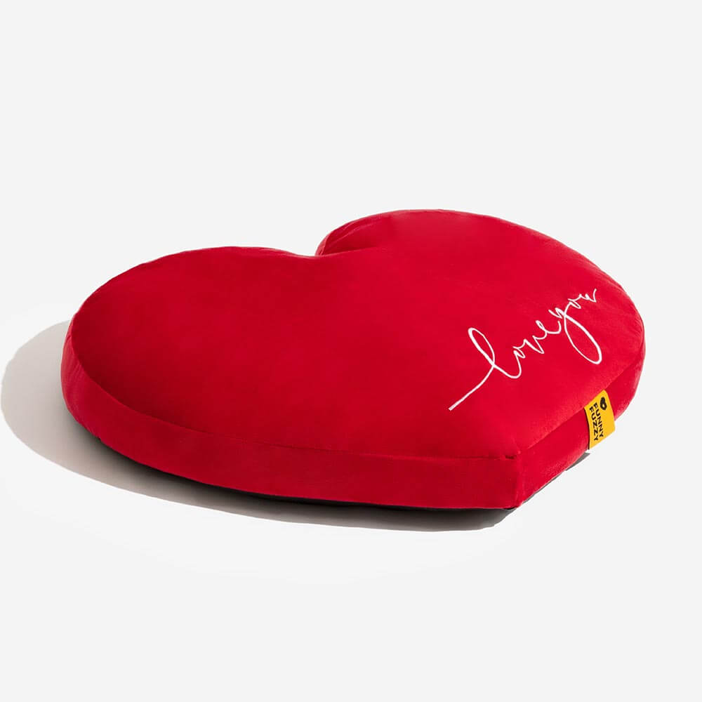 Velvet Heart-Shaped Festive Dog Bed