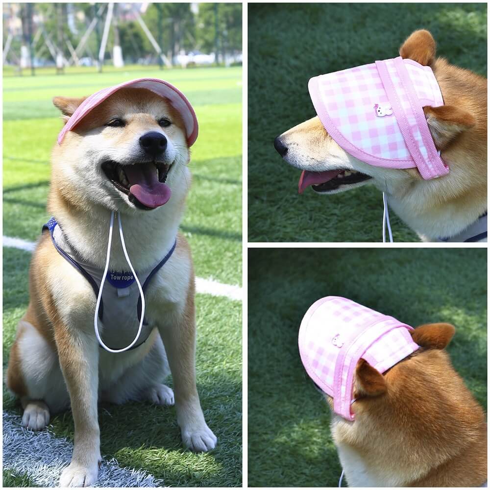 Dog Outdoor Plaid Sun Hat - Baseball Cap for Sun Protection