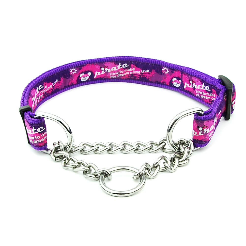 Multicolor Nylon Sliding Chain Dog Collar