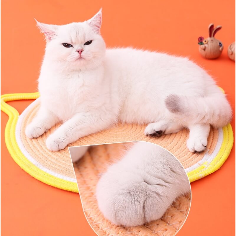 Cat Ears Shape Woven Cotton Rope Mat Cat Scratching Mat