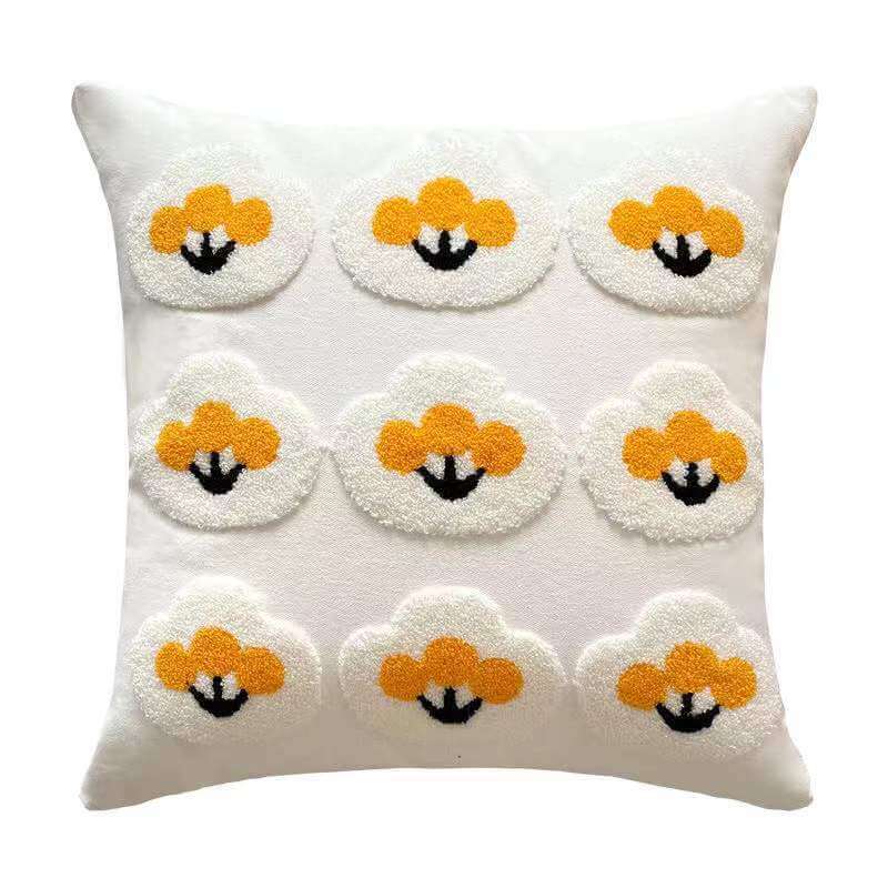 Embroidered Daisy Pillow Sofa Pillow