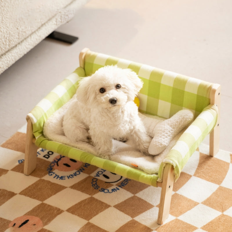 Fashion Checkered Wooden Pet Sofa Bed