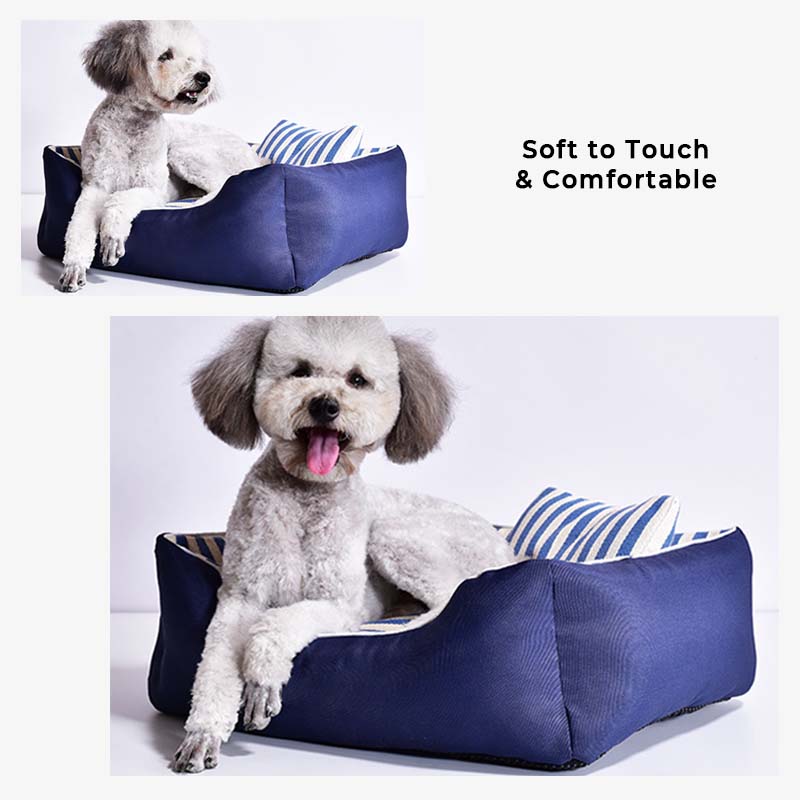 Navy Blue Medium Large Dog Pillow Bed