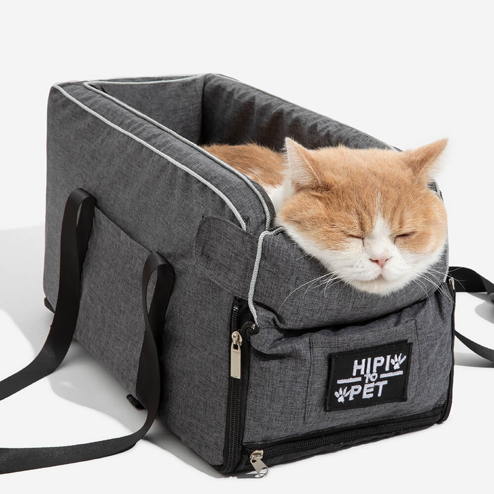 Portable Suede Lookout Console Pet Car Seat