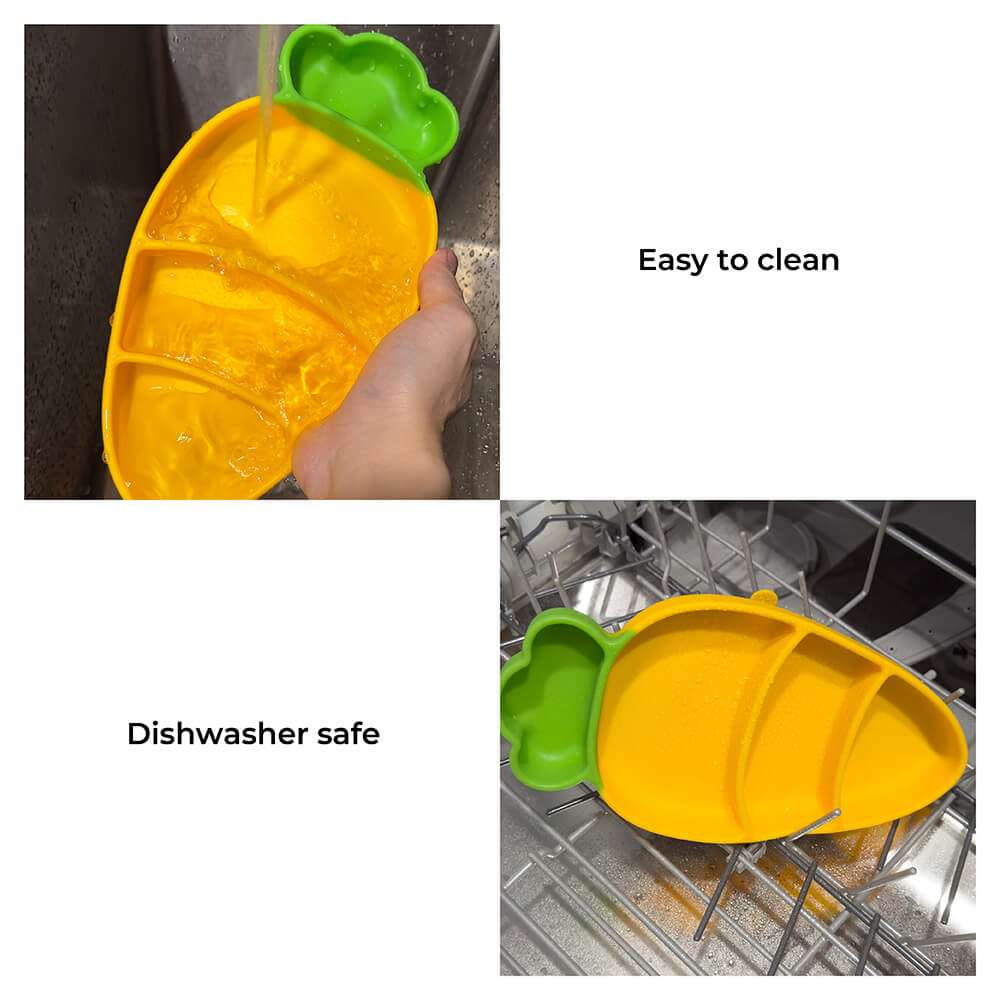 Carrot Silicone Suction Cup Pet Bowl